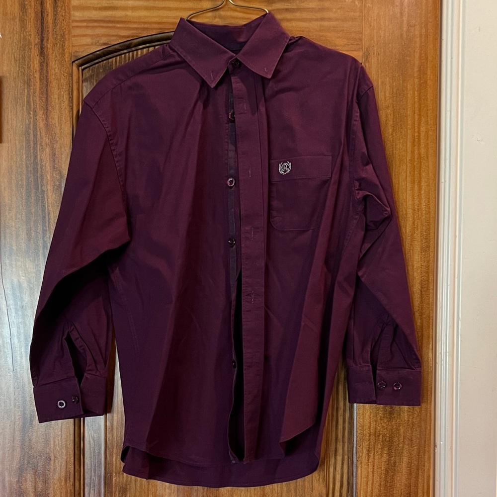 Kids' Burgundy Western Button Down Shirt